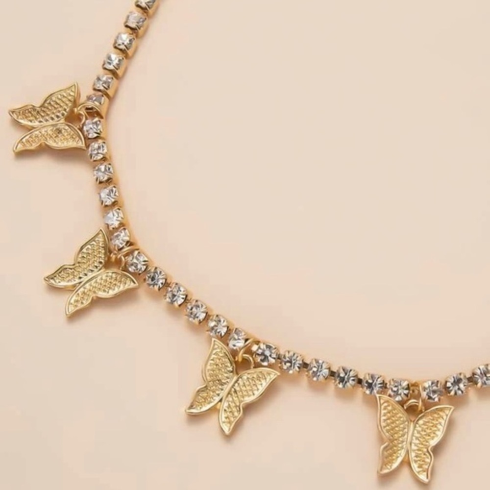 3/$30 💛 Rhinestone Butterfly Choker - Picture 3 of 4
